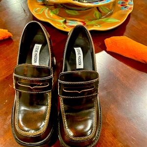 Steve Madden distressed square heel loafers